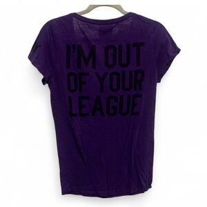 Pink Victoria’s Secret MLB I’m Out of Your League Purple Sleeve Tee Shirt Large